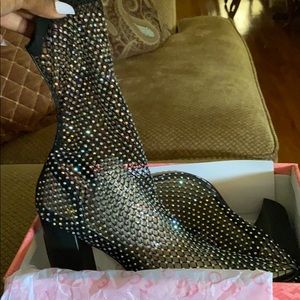 EGO Diamante sock Boot with chunky heel